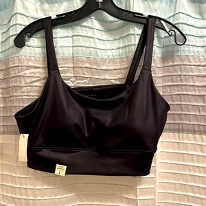 Shimmery Black Light Support Sports Bra